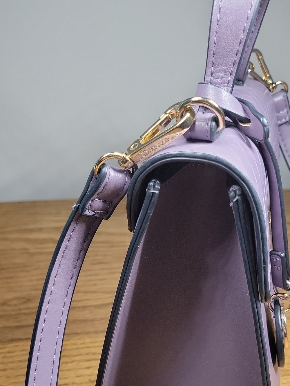 Dune London Purple Top Handle Bag w/ Adjustable Shoulder Strap Interior Pocket - Picture 8 of 12